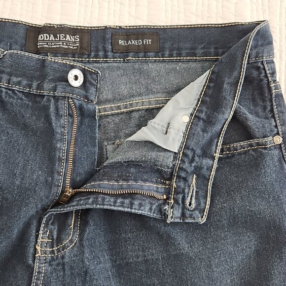 Moda Relaxed Fit Jeans Men's 38x32 Straight Leg Medium Rise Dark Wash Stretch` - Picture 16 of 16